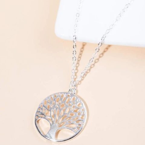 Hollow Out Tree Charm Necklace